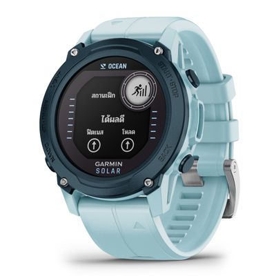 GARMIN สมาร์ทวอทช์ (23mm., ตัวเรือนสีโอเชียล สายสีฟ้า) รุ่น Descent G1 Solar - Ocean Edition