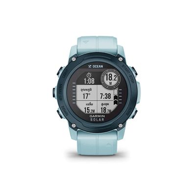 GARMIN สมาร์ทวอทช์ (23mm., ตัวเรือนสีโอเชียล สายสีฟ้า) รุ่น Descent G1 Solar - Ocean Edition