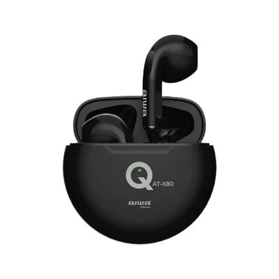 AIWA AT-X80Q Truly Wireless In-ear Wireless Bluetooth Headphone (Black)