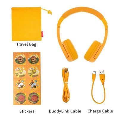 BUDDYPHONES Play+ หูฟังไร้สาย บลูทูธ สำหรับเด็ก (สี Sun Yellow)