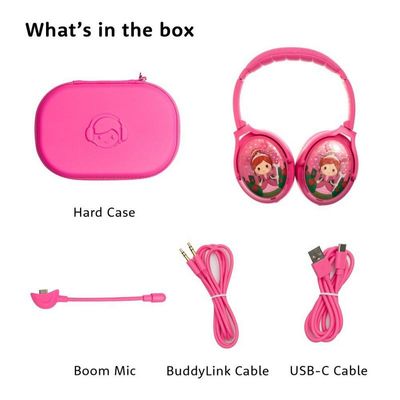 BUDDYPHONES Cosmos+ Over-ear Wireless Kids Bluetooth Headphone (Rose Pink)