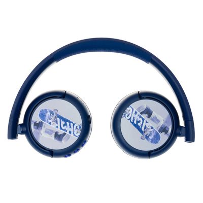 BUDDYPHONES POP Fun On-ear Wireless Kids Bluetooth Headphone (Blue PopFun)