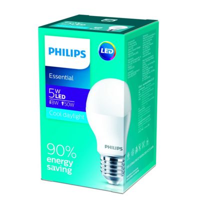 PHILIPS หลอดไฟ (5 วัตต์, E27, 1 ชิ้น) ESS LEDBULB 5W CDL