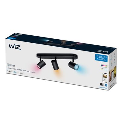 WIZ สปอตไลต์แบบปรับได้ (5 วัตต์, 3 หัว, สีดำ) รุ่น Imageo RGB
