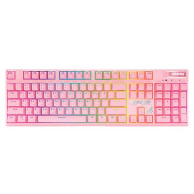 SIGNO Gaming Keyboard (Pink) KB-741P (Blue-Switch)