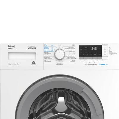 BEKO เครื่องซักผ้าฝาหน้า (8 kg) รุ่น WCV8612XS0ST+ ฐานรอง