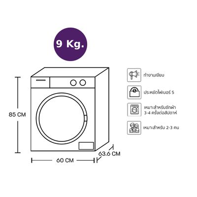 ELECTROLUX UltimateCare 500 เครื่องซักผ้าฝาหน้า (9 kg) รุ่น EWF9024P5SB + ฐานรอง