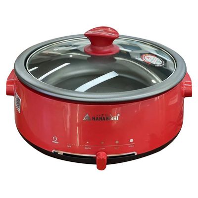 HANABISHI Multi-Purpose Sukiyaki Pot (1300W, 3L, Red) PS-305