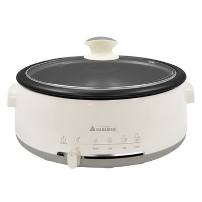 HANABISHI Multi-Purpose Sukiyaki Pot (1300W, 3L, White) PS-305