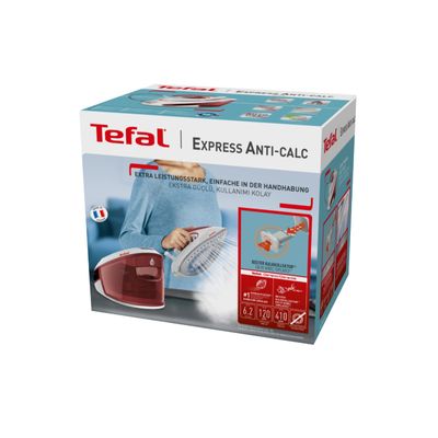 TEFAL เตารีดหม้อต้มไอน้ำ Express Anti-Clac (2800 วัตต์, สี Burgundy/White) รุ่น SV8030