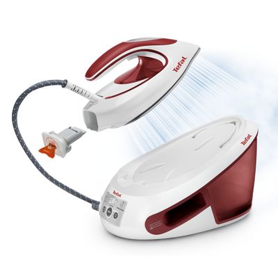 TEFAL เตารีดหม้อต้มไอน้ำ Express Anti-Clac (2800 วัตต์, สี Burgundy/White) รุ่น SV8030