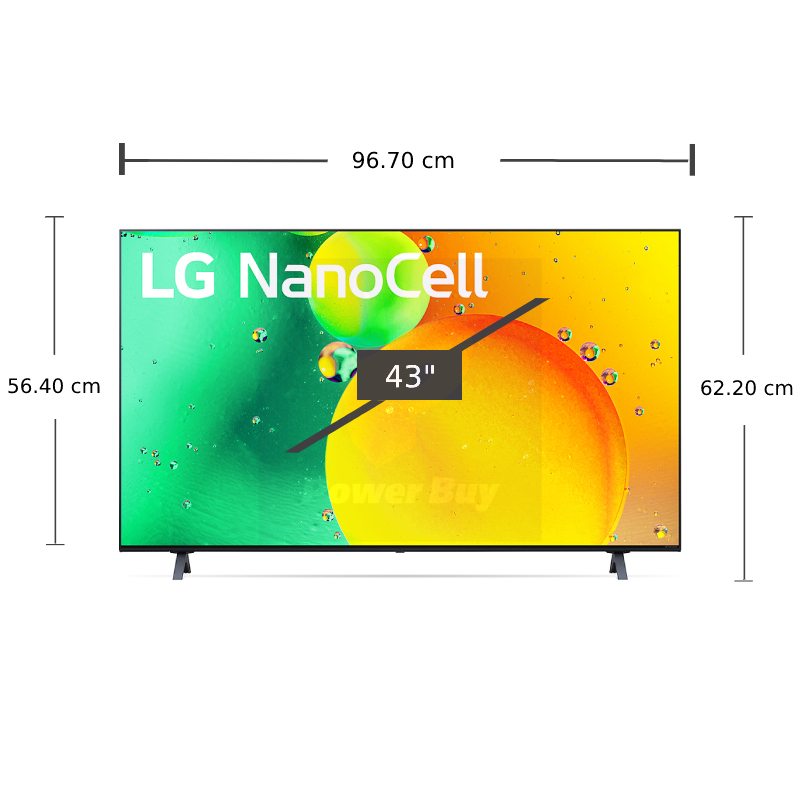 Televisor Nanocell de 43 LG 43NANO75SQA, ThinQ AI, 4K, HDMI