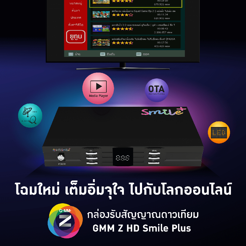 GMMZ Satellite TV Box (Black) HD SMILE+
