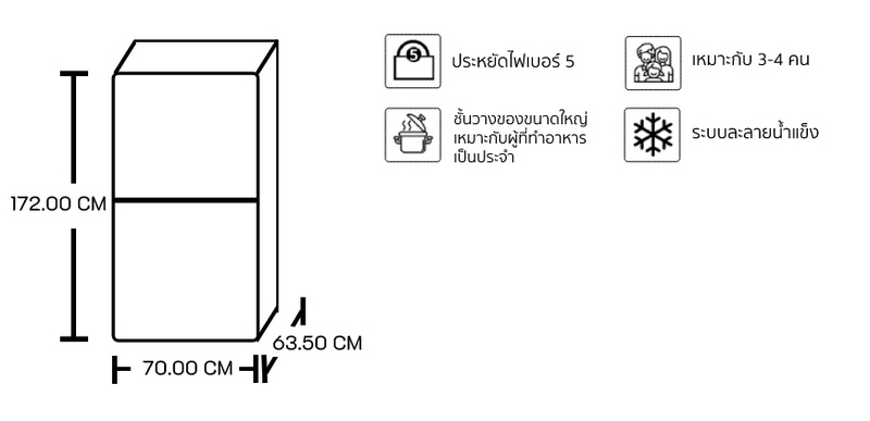 Hisense Double Doors Refrigerator (13.8 Cubic, Black) RT488NAF1_Dimensions
