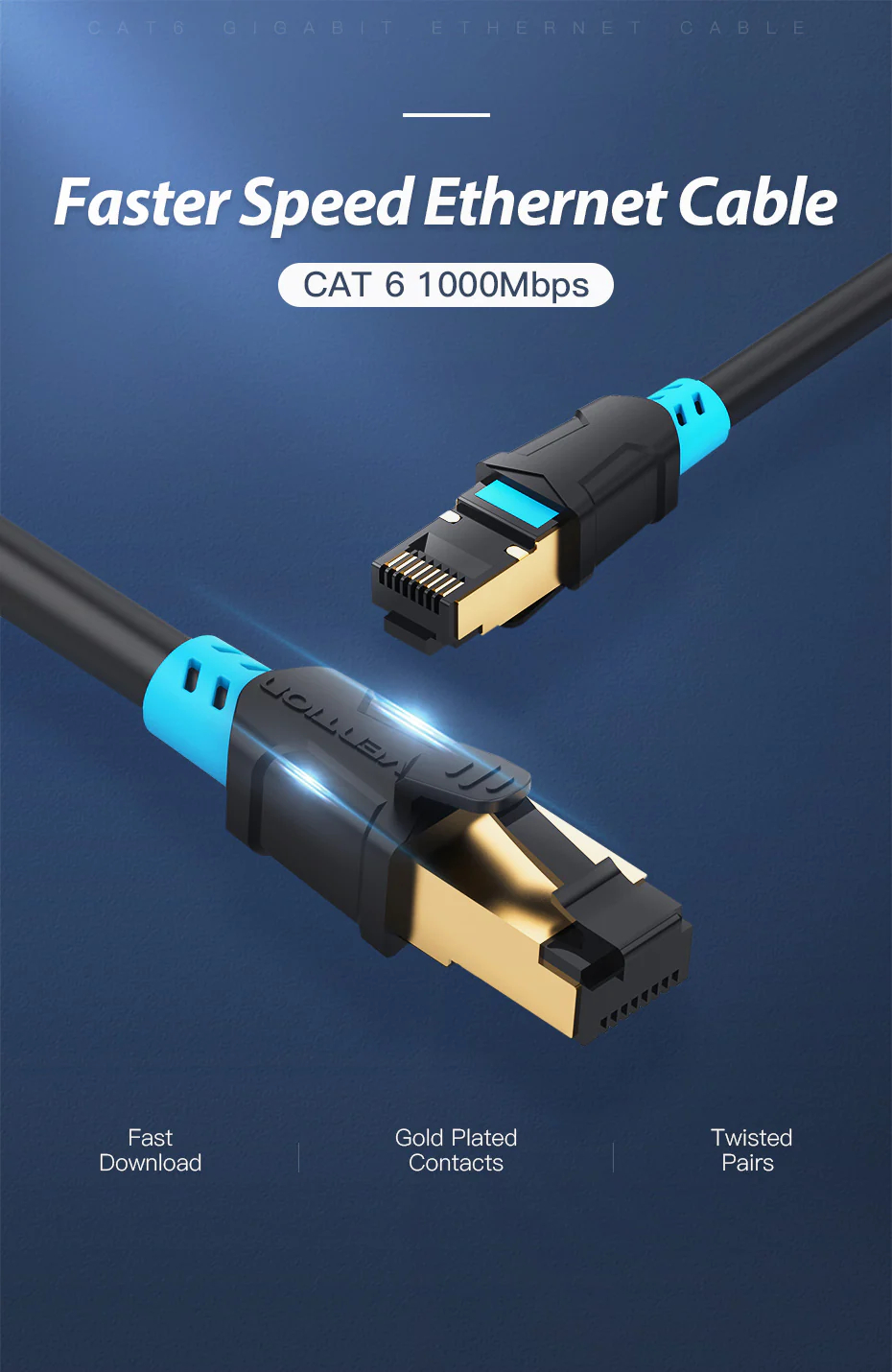 CABLE CAT6A SSTP PATCH CORD 3M VENTION