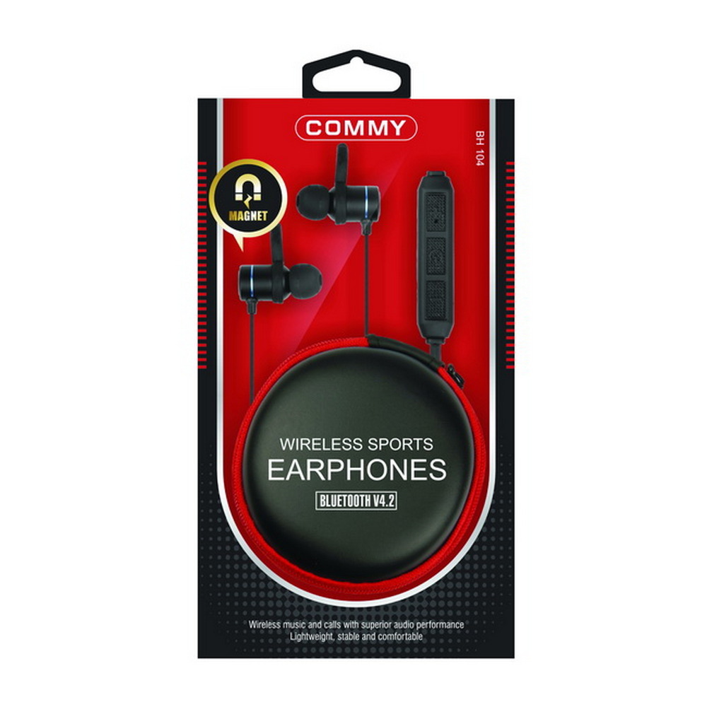 COMMY In-Ear Bluetooth Headphone (Black) BH 104 SPORT