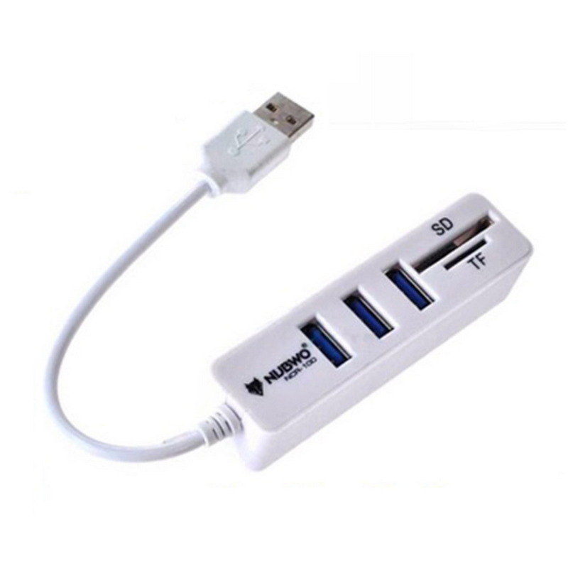 NUBWO USB Hub+Card Reader (3 Ports,Mixed Color) NCR-100