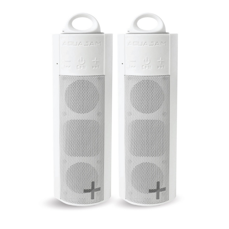 AQUAJAM Bluetooth Speaker Twin Pack (White) Aj2 Plus
