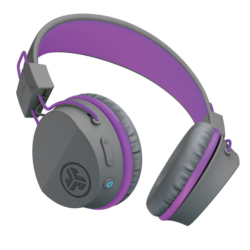 JLAB Over-Ear JBuddies Studio Bluetooth Kids Headphone (Grey/Purple) HBSTUDIOR-GRYPUR