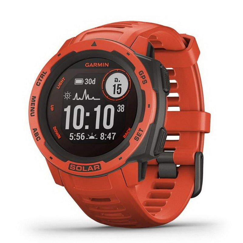 GARMIN Smart Watch (45mm, Flame Red Case, Flame Red Band) Instinct Solar
