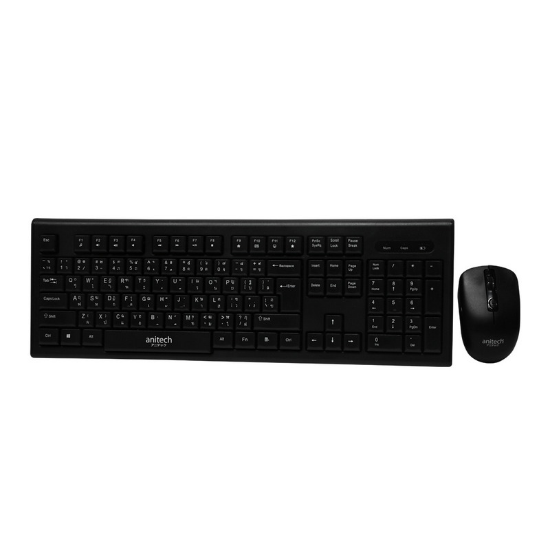 Anitech Wireless Keyboard+Mouse (Black) PA804 BLACK