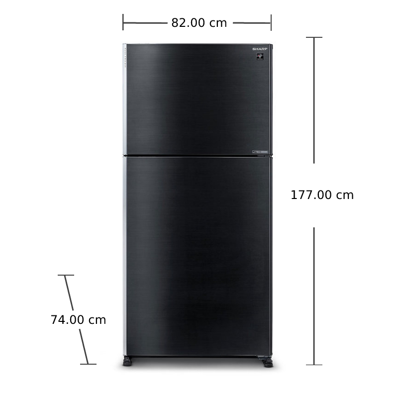Sharp Double Doors Refrigerator (18.4 Cubic, Black) SJ-X510GP2-BK