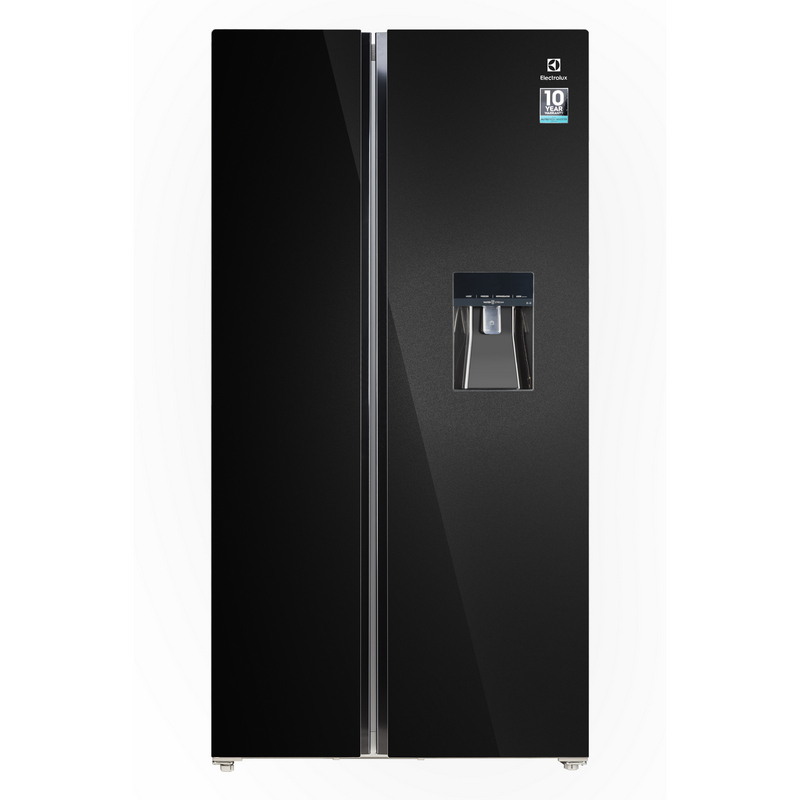 Electrolux Side by Side Refrigerator UltimateTaste 700 (21.80 Cubic, Black Glass) ESE6645A-B