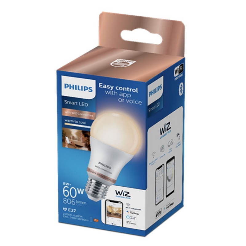 Philips Smart LED Bulb (WiZ White Ambiance) PHI WFB 60W A60 TW