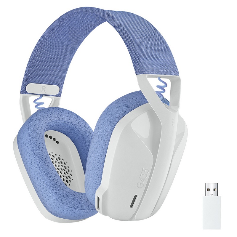 LOGITECH Over-Ear G435 Lightspeed Bluetooth Gaming Headphone (Off White/Lilac) 981-001075