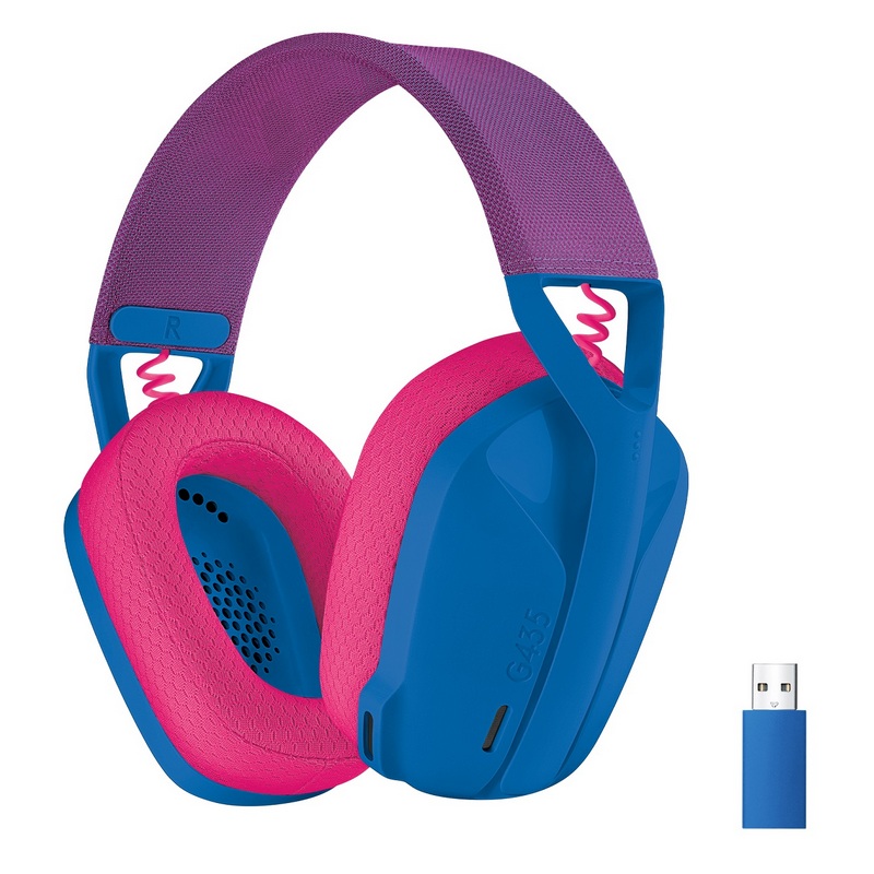 LOGITECH Over-Ear G435 Lightspeed Bluetooth Gaming Headphone (Blue/Raspberry) 981-001063