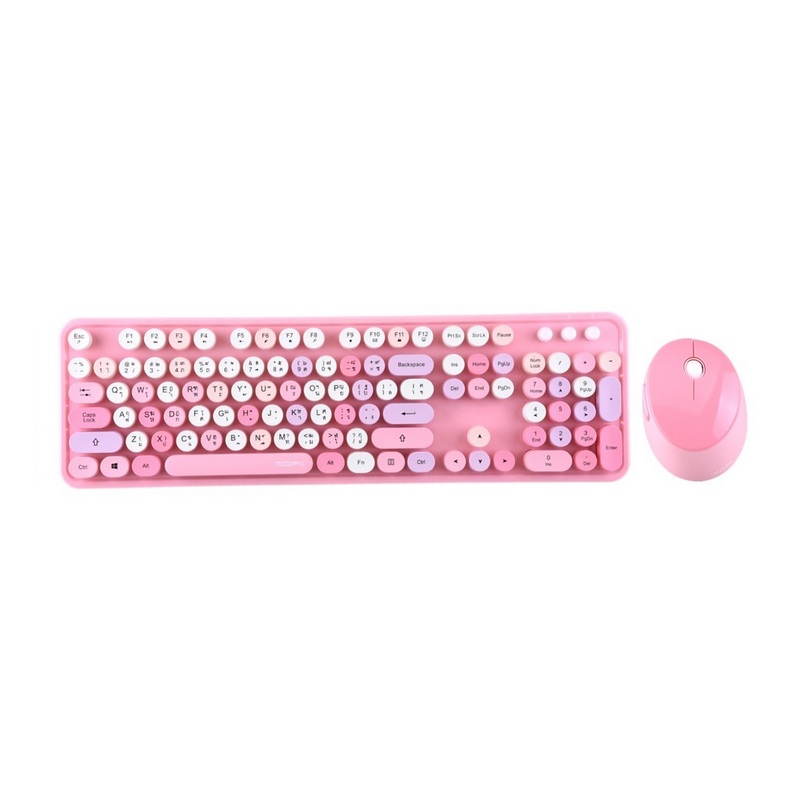 MOFII Wireless Keyboard + Wireless Mouse (Mixed Pink) Sweet