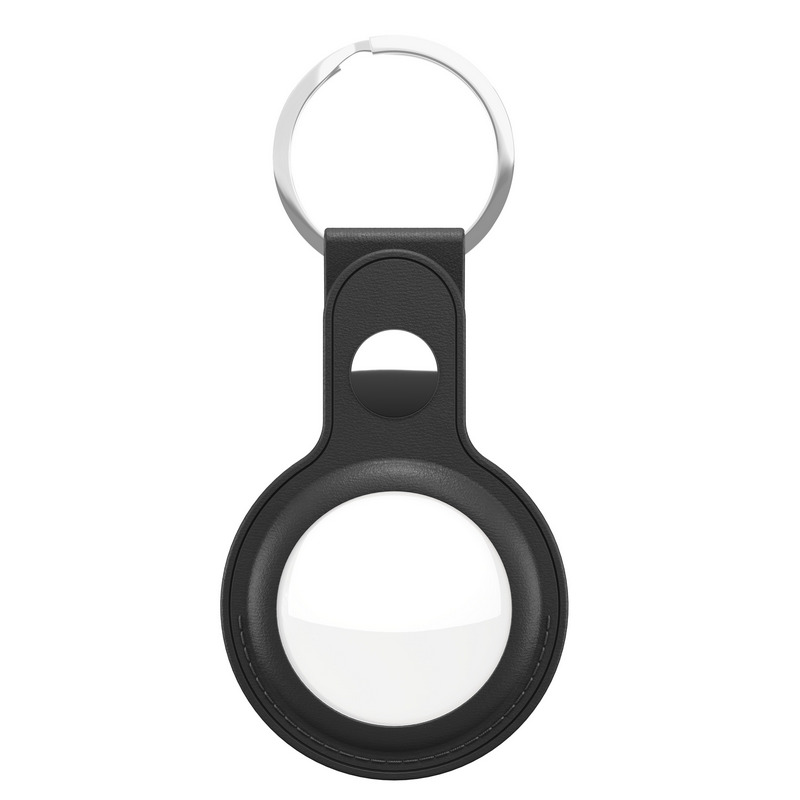 KEYBUDZ AirTag Leather Key Ring (Black) AT S1 BLK