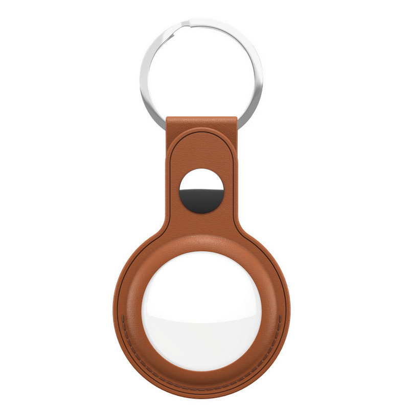 KEYBUDZ AirTag Leather Key Ring (Tan) AT S1