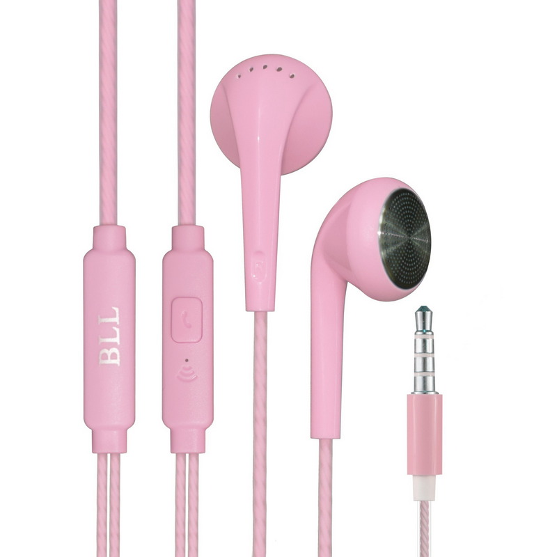BLL Earbuds Wire Headphone (Pink) 6029