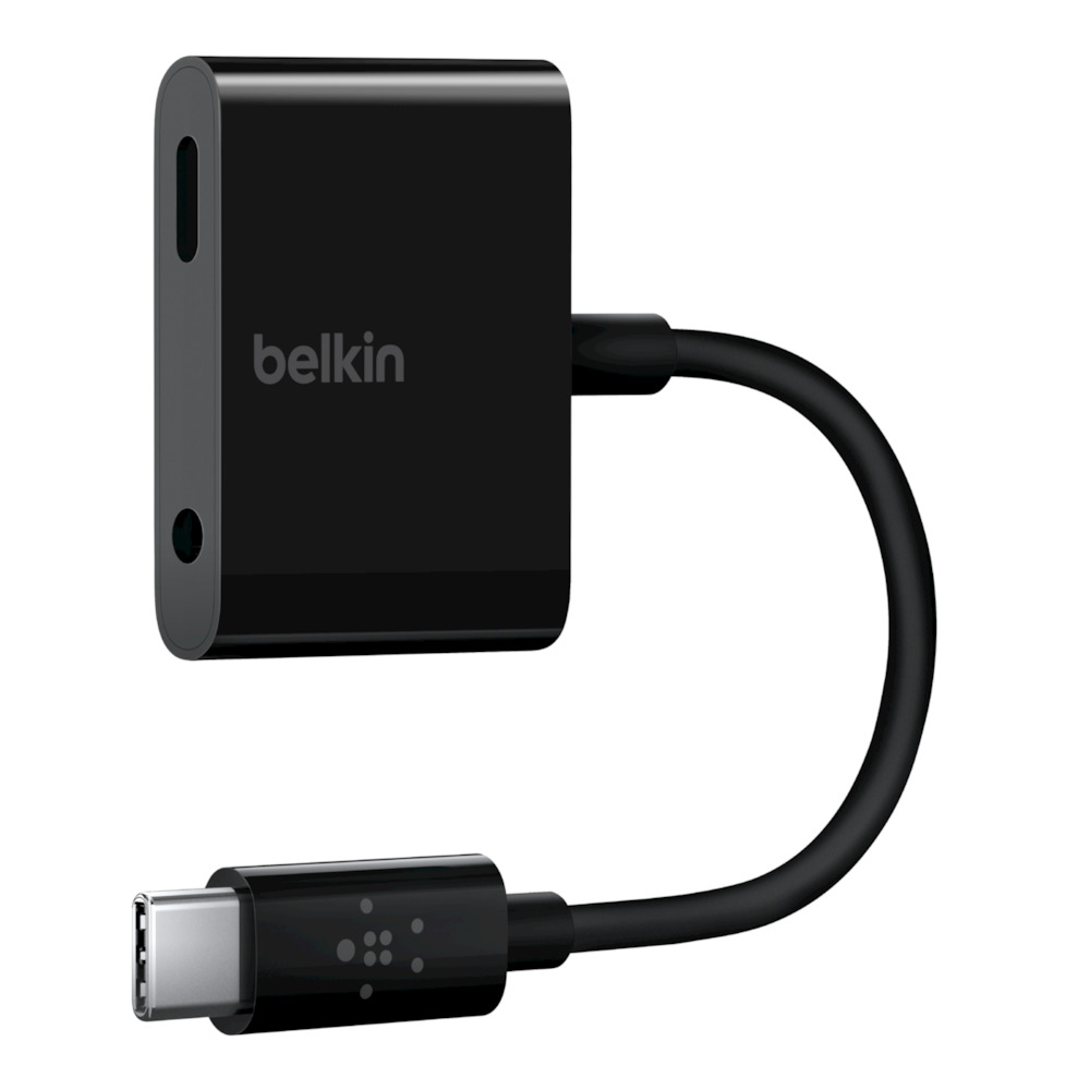 Belkin อแดปเตอร์หัวแปลง RockStar? 3.5mm Audio + USB-C? Charge Adapter