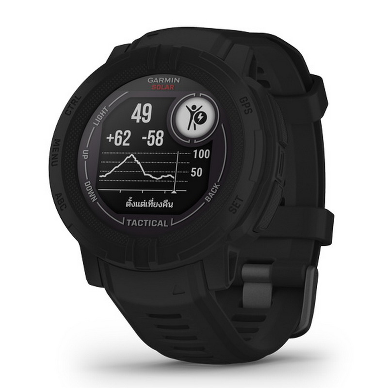 GARMIN Instinct 2 Solar - Tactical Edition Smart Watch (45mm., Black Case, Black Band)