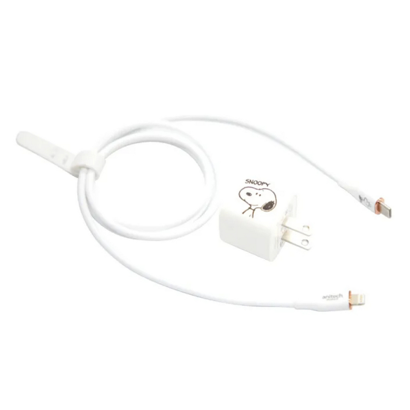Anitech x Peanuts PD Charger Type C to Lightning (White) SNP-D227-WH