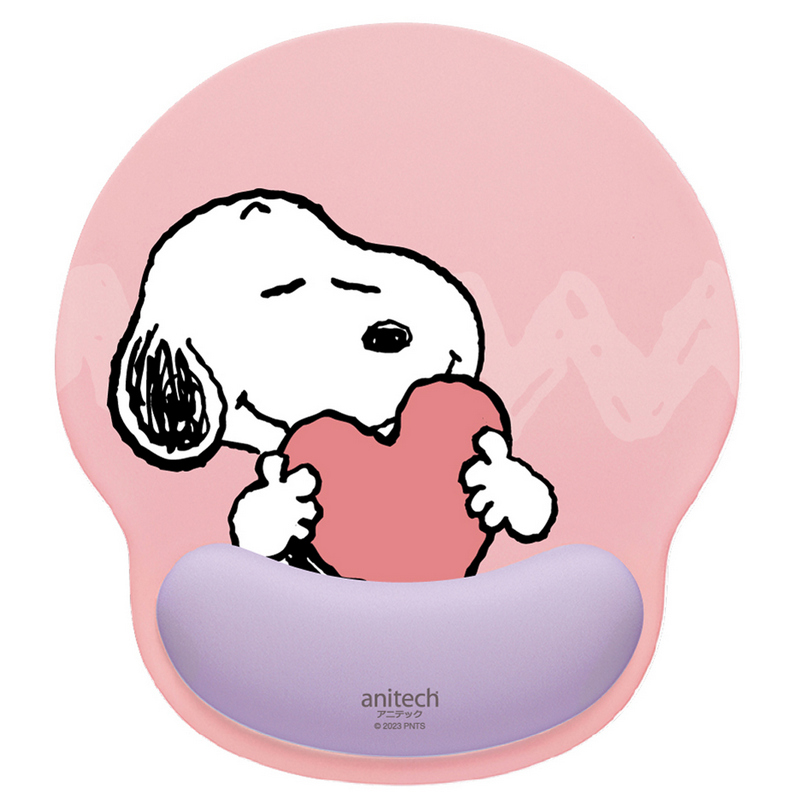 Anitech x Peanuts Mouse Pad With Wrist Rest (Pink) SNP-MP003-PI
