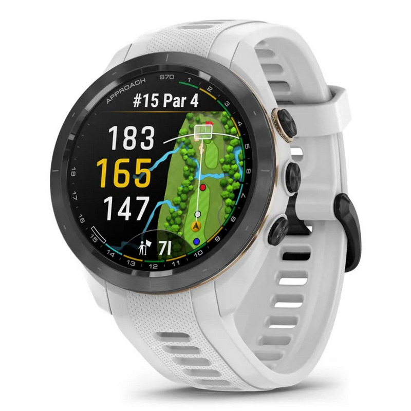 Garmin Approach S70 Golf Smart Watch (42mm., Black Case, White Band)