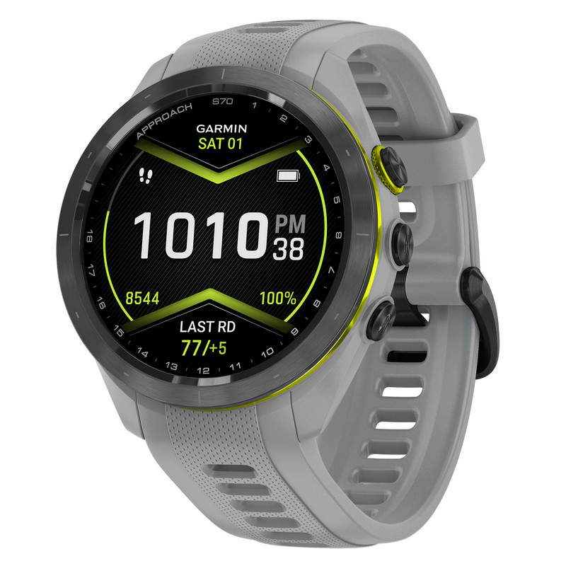Garmin Approach S70 Golf Smart Watch (42mm., Black Case, Powder Gray Band)