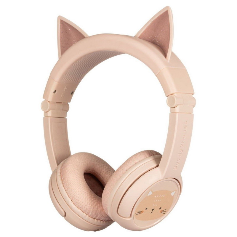BuddyPhones PlayEars+ On-ear Wireless Kids Bluetooth Headphone (Cat Cream)