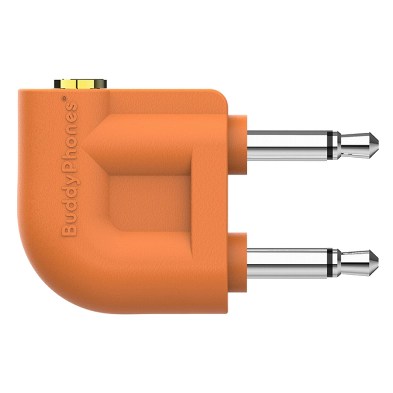 BuddyPhones Airplane Headphone Adapter (Orange)