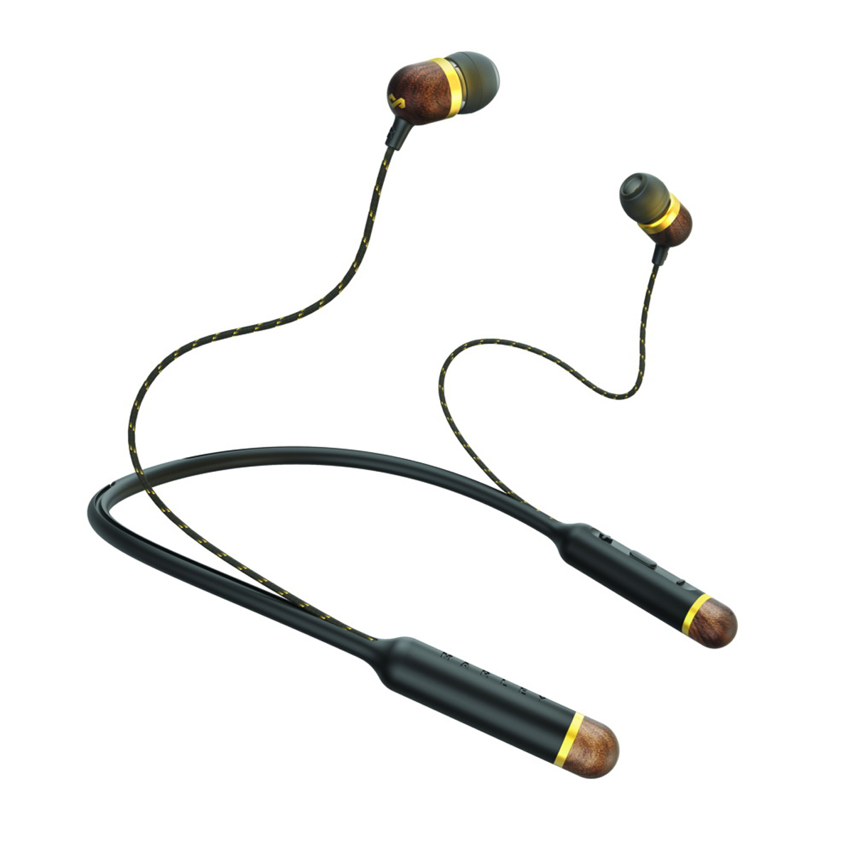 Marley In-Ear Bluetooth Headphone (Brass) Smile Jamaica Wireless