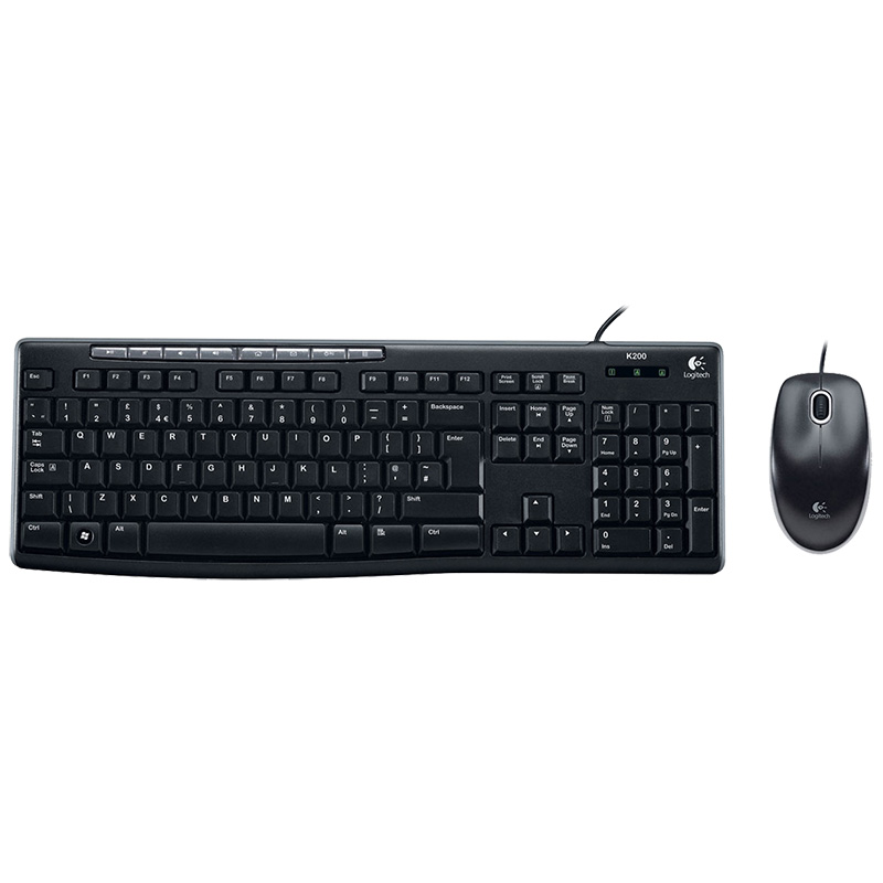 Logitech Keyboard+Mouse (Black) Media Combo MK200