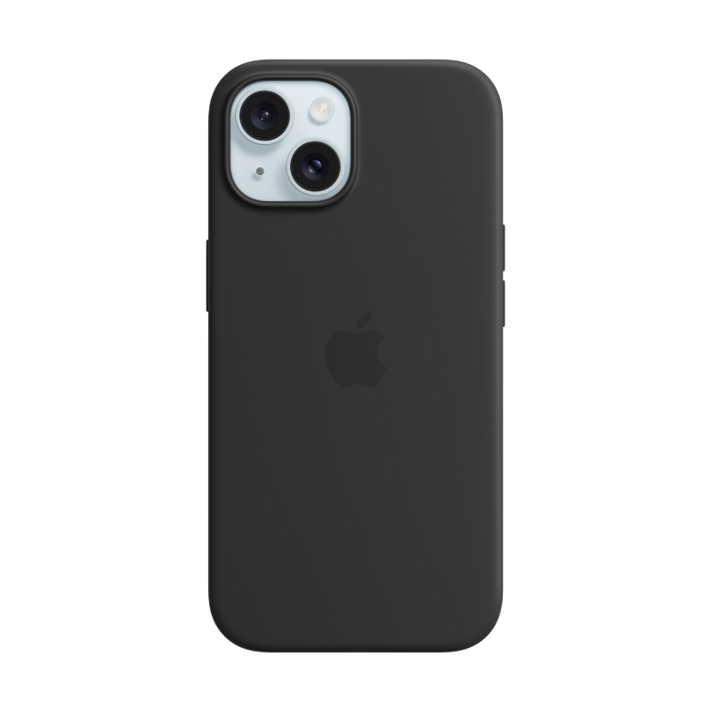 Apple เคสซิลิโคนสำหรับ iPhone 15 พร้อม MagSafe (สีดำ)
