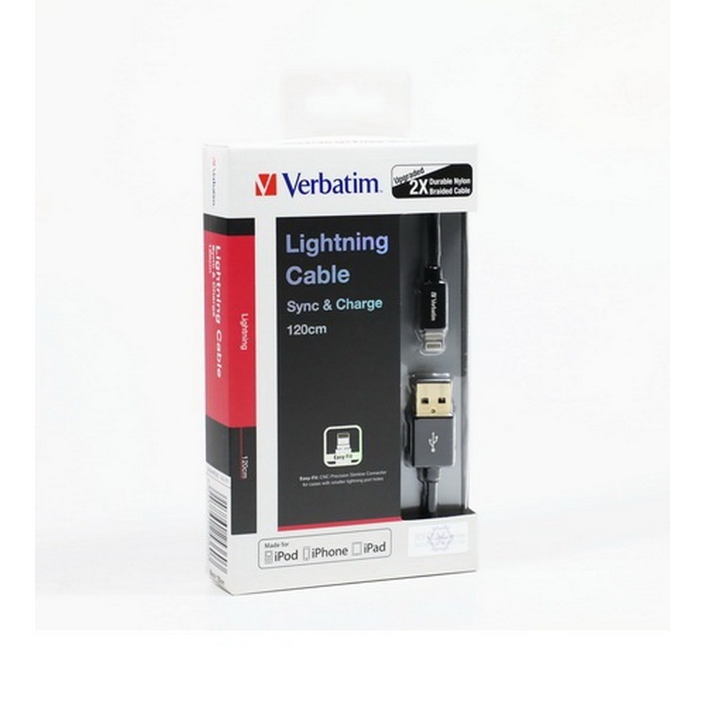 Verbatim Lightning Cable (1.2M,Black) 65360 