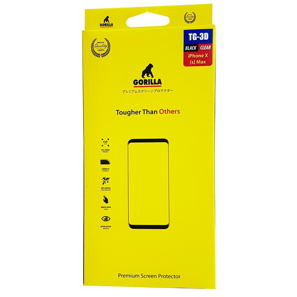 Gorilla Film for iPhone XS Max Tempered Glass 3D Real Curve
