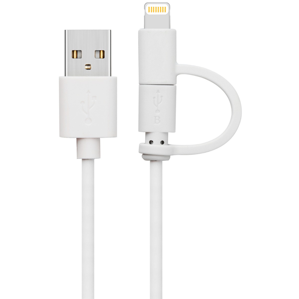 2 in 1 POSS Micro USB + Lightning Cable