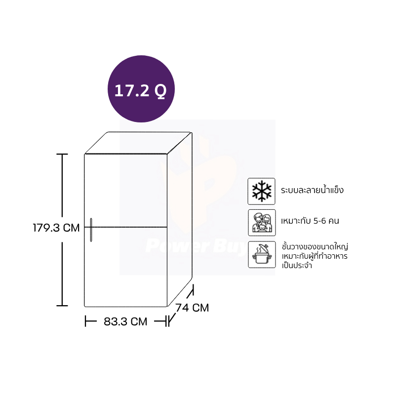 SAMSUNG 4 Doors Refrigerator (17.2 Cubic, Silver) RF48A4000M9/ST - dimension